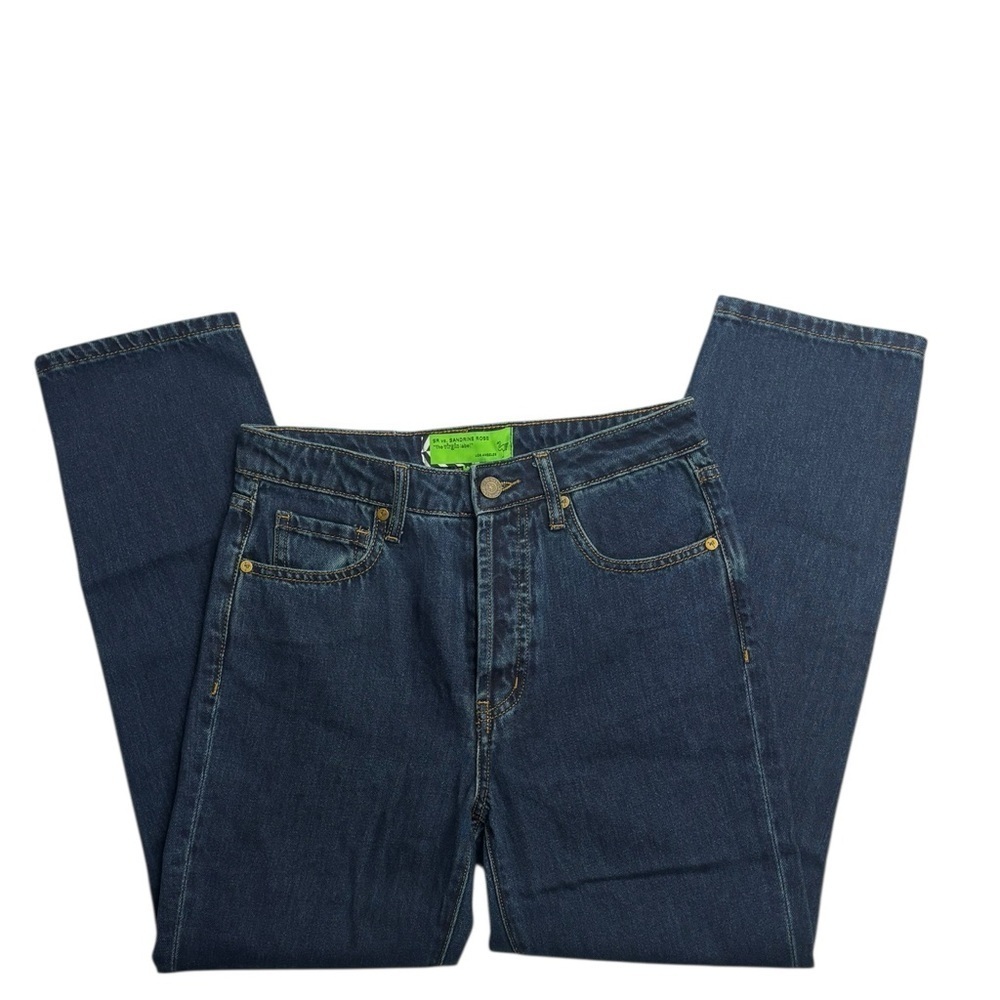 NEW Free People x Sandrine Rose Blue Straight Leg Jean Button Fly Size 26